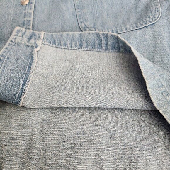 Vintage Y2K Women sz M Jean Power Denim‎ Dress Sleeveless Button Front - Picture 11 of 13